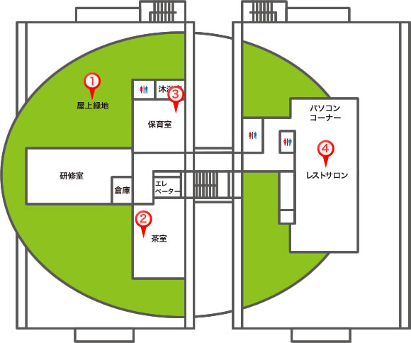 ケアプラザ 倶楽部 雪月花3Fマップ